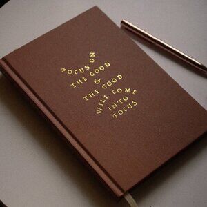 "Focus On The Good" Linen-Bound Journal